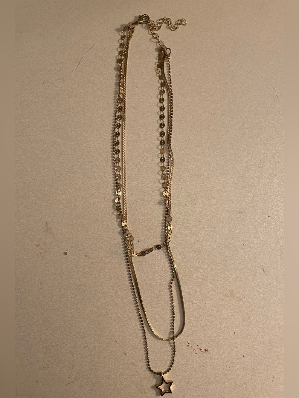 PacSun Layered Gold Tone Star Pendant Necklace